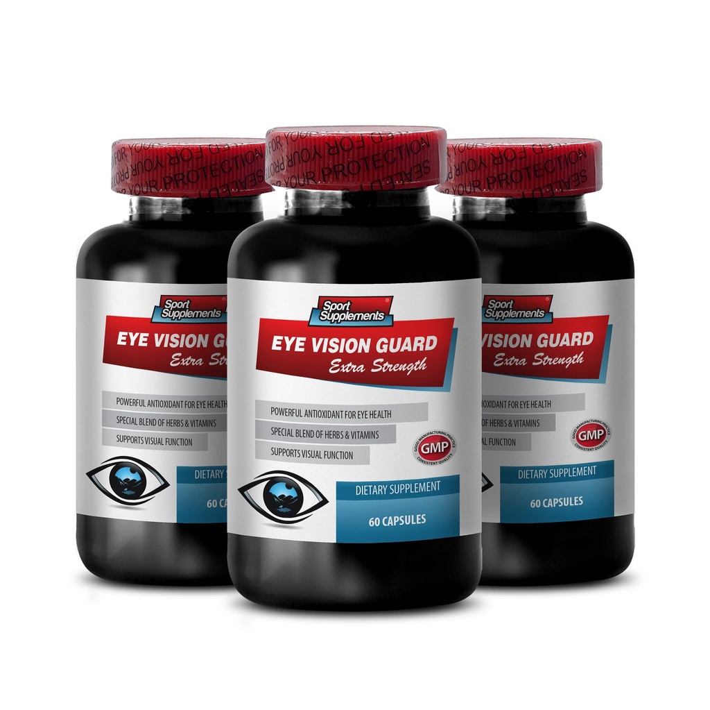 Eye Formula Lutein & zeaxanthin - Eye Vision Guard - Ekstra styrke, Bilbær Supplement, Øyevitaminer for visjon, Bilbær Ekstrakt for øyne, Visjon støtte piller, Lutein med Bilbær, 3B 180 Caps