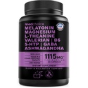 12-i-1 Melatonin søvnkapsler - Naturlige søvnhjelpmidler for voksne med melatonin 5 mg og magnesiumglykinat 500 mg, søvnhjelp med Ashwagandha, L Theanine, Valerian Root, GABA, 5-HTP (90ct, Pack of 1)