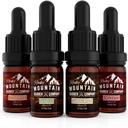 Rocky Mountain Barber Company Beard Olje prøve størrelse pakke - 4 unike beard olje variasjoner (0,17 oz hver) - Cedarwood, Sandalwood, Bamboo & uscented - Inneholder essensielle oljer