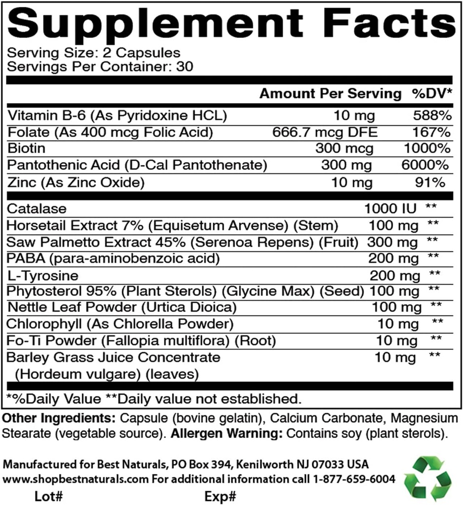 Anti Grå Hår Formula & Ashwagandha Ekstrakt 500 Mg