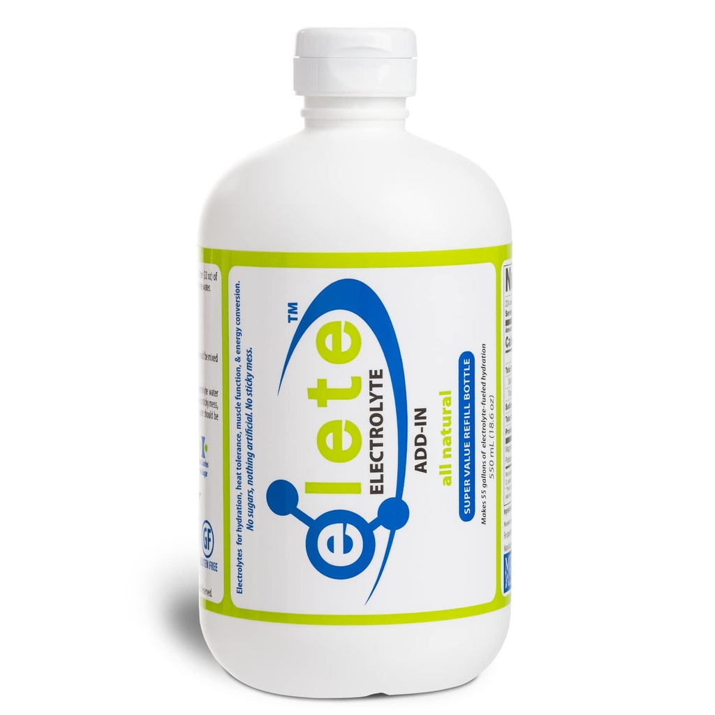 elete Electrolyte Add-in Hydration Dropper Natrium, Magnesium, Kalium & Trace Minerals | Unflavored, Alle naturlige | Ben og Muscle Cramp Relief | Transformere enhver drikke til en sportsdrikk, 18.6oz