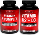 Divine Bounty Super B kompleks vitaminer og vitamin K2 med D3 Bundle