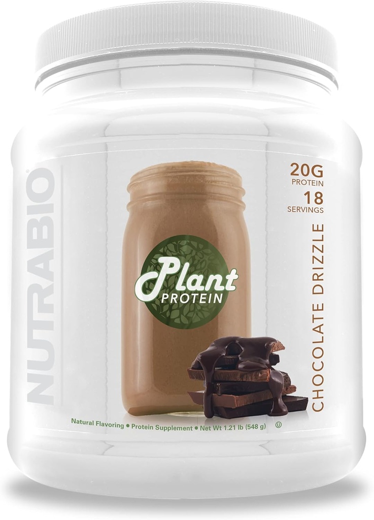 NutraBio Plante Protein pulver– Vegansk Protein pulver – 20G Protein per Scoop – Organisk, Laktosefri og darlig Gratis-Sjokolade Drizzle 18 Serveringer