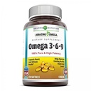 Amazing Omega 3.6.9 Supplement | 1200 Mg | Lemon Flavor | Unik formel av Flaxfrøolje, boreolje, fettsyrer | Ikke-GMO | Glutenfri | laget i USA (1 pakke | 250 Softgels)