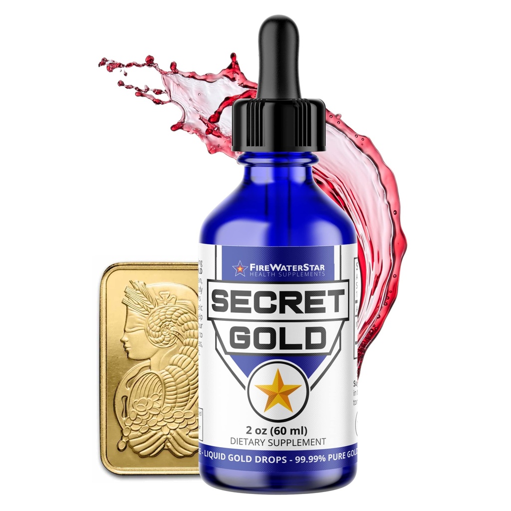 FWS kolloidal gull flytende dråper, Ascension Meditasjon Spirituell Aid Brain Boost, Forbedre bevissthet Klarhet Drømmer Intuition, laget av 99.99% ren sveitsisk gull, 100 ppm, Ruby Red, Real 24K