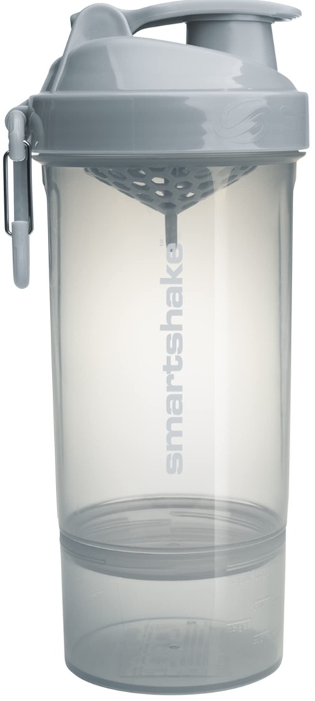 Smartshake O2GO Et plastprotein Shaker Flaske 800 ml | 27 oz - Leakproof Skrue-on Lid - BPA Gratis – Unisex - Mist Gray