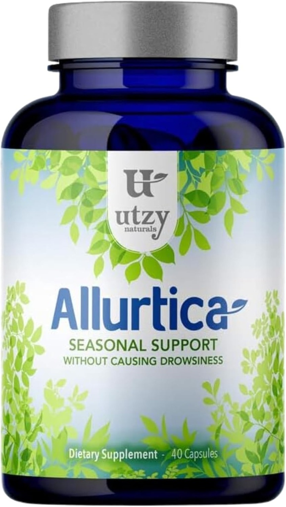 Utsjekket Naturals Allurtica | Sinus & Respiratorisk støtte Supplement med Quercetin og Stinging Nettle | sesongstøtte for voksne og barn | Ikke Drowsy | 40 Kapsler