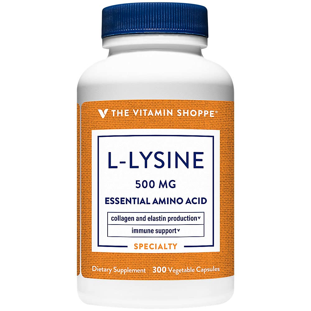 Vitamin Shoppe L-Lysine 500MG én gang daglig (300 kapsler)