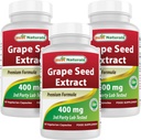 Beste Naturals Grape Seed Extract 400 mg 60 Vcaps (60 greve (Pack of 3))