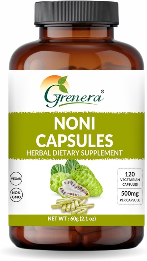 Grenera Noni fruktkapsler 120 greve ikke-GMO, Glutenfri | Vegetariske Caps, Ingen lagt til fillers eller Binders