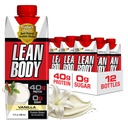 Lean Body Ready-to-Drink Vanilla Protein Shake, 40g Protein, Whey Blanding, 0 Sukker, Glutenfri, 22 Vitaminer og mineraler, 17 Fl Oz (pakke med 12)