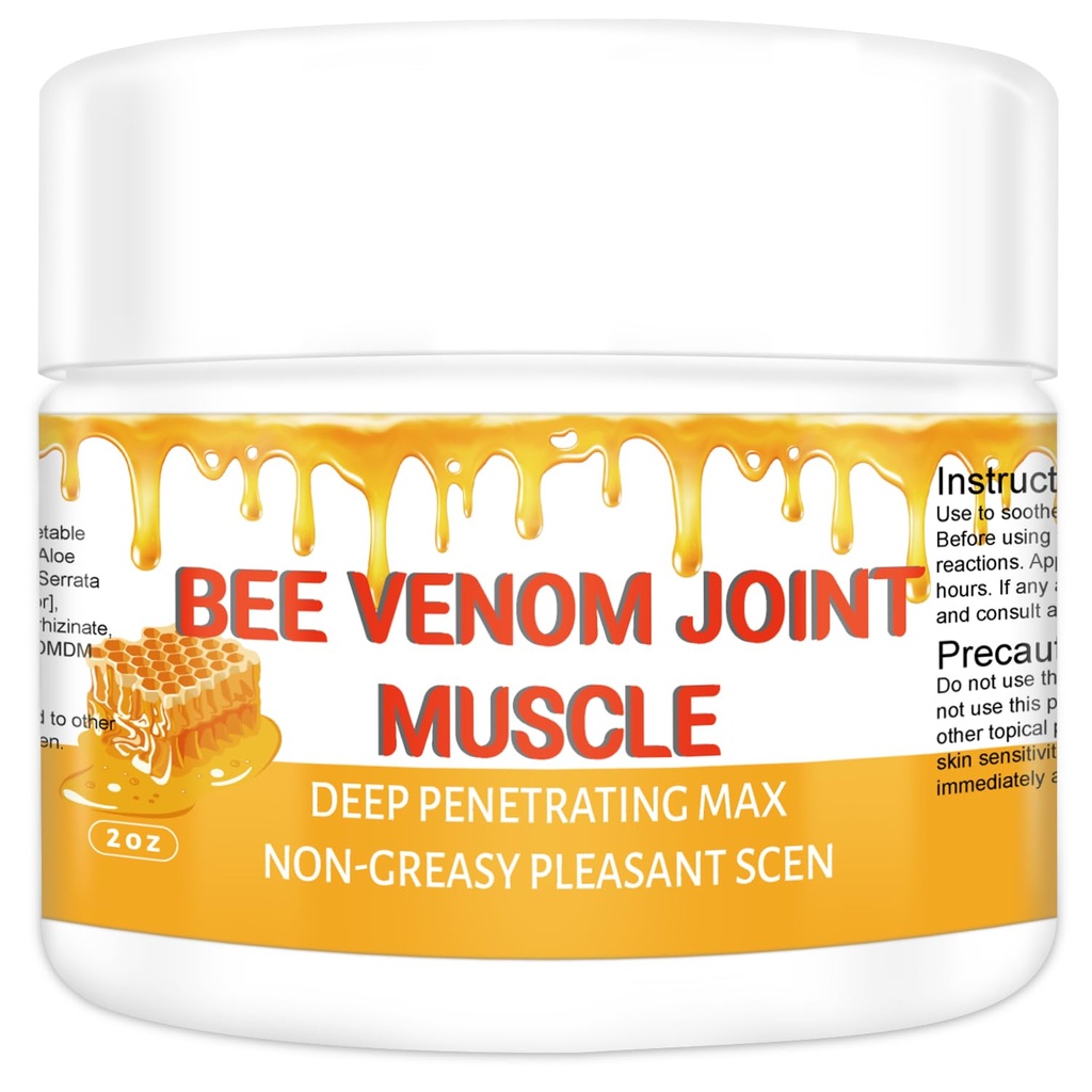 Organic Bee Venom Therapy Serum, Profesjonell Felles & Muscle & Bone Release Cream - 24-timers Soothing effektiv release for rygg, hals, hånd, fot, kne, muskel, skulder, Hip, Nerve
