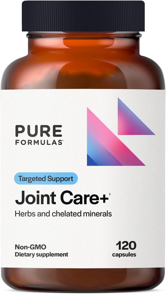 PureFormulas Joint Care + - Premium felles støtte Supplement med hyaluronsyre, glukosamin, MSM, Grønn leppede krus, gurkemeie og mer - Ikke-GMO Formula for voksne (120 kapsler)