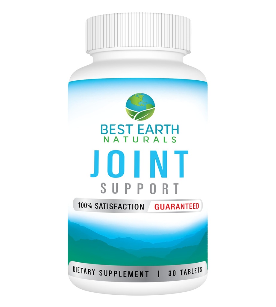 Beste jord Naturals Joint Support- Glucosamine, Chondroitin, MSM & spesielle vitaminer og næringsstoffer for rygg, Hip & felles støtte - Felles Supplement for ledd, muskel og flytbarhet 30 dagers forsyning