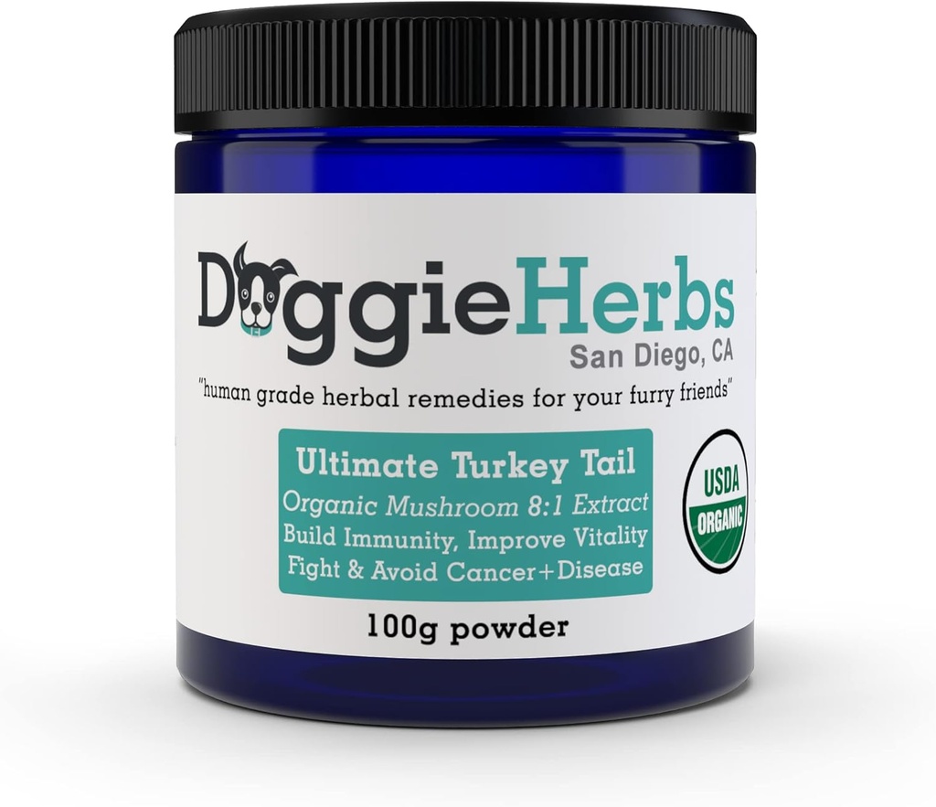 Ultimate Tyrkia Tail 8:1 Ekstrakt av Doggie Urter – 389mg Beta Glucan per 1g Scoop (39%), inneholder bare polysakkarider – 100g