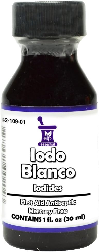 Iodine Tinktur Decolorized Fargeløs Hvit Klar Iodo YODO Blanco Doctor E 1 OZ