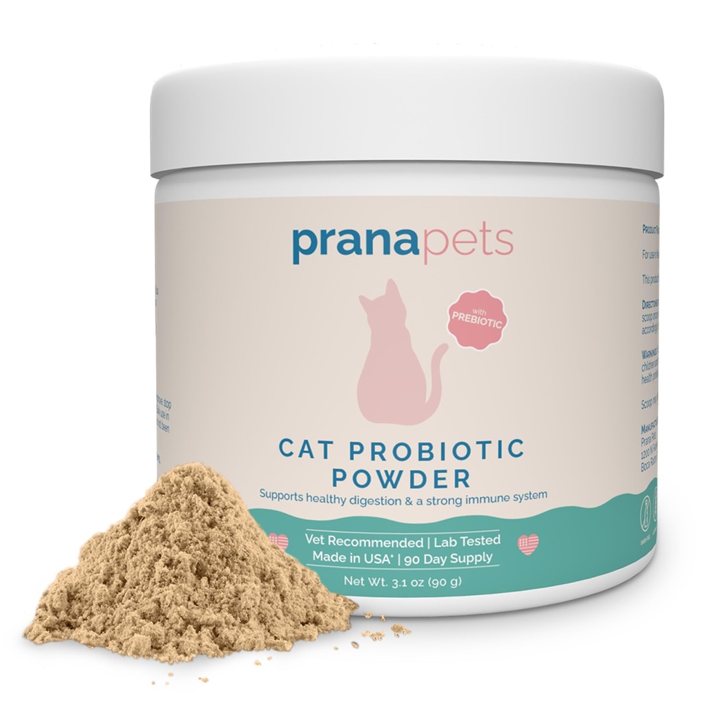 PranaPets Cat Probiotic pulver | Digestiv hjelp og immun støtte for katter