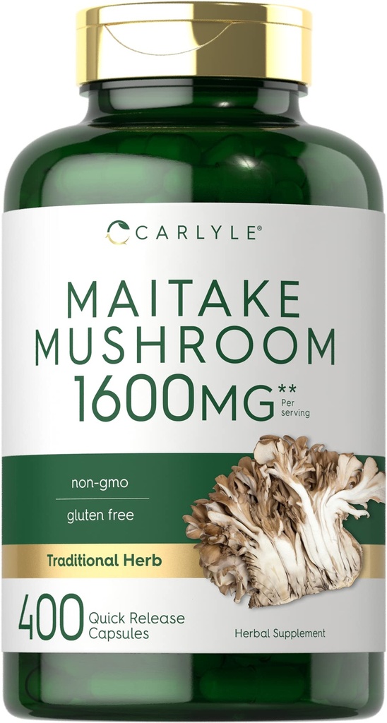 Carlyle Maitake Mushroom Capsules | 1600mg | 400 greve | Ikke-GMO & Glutenfri Ekstrakt | Mushroom Supplement