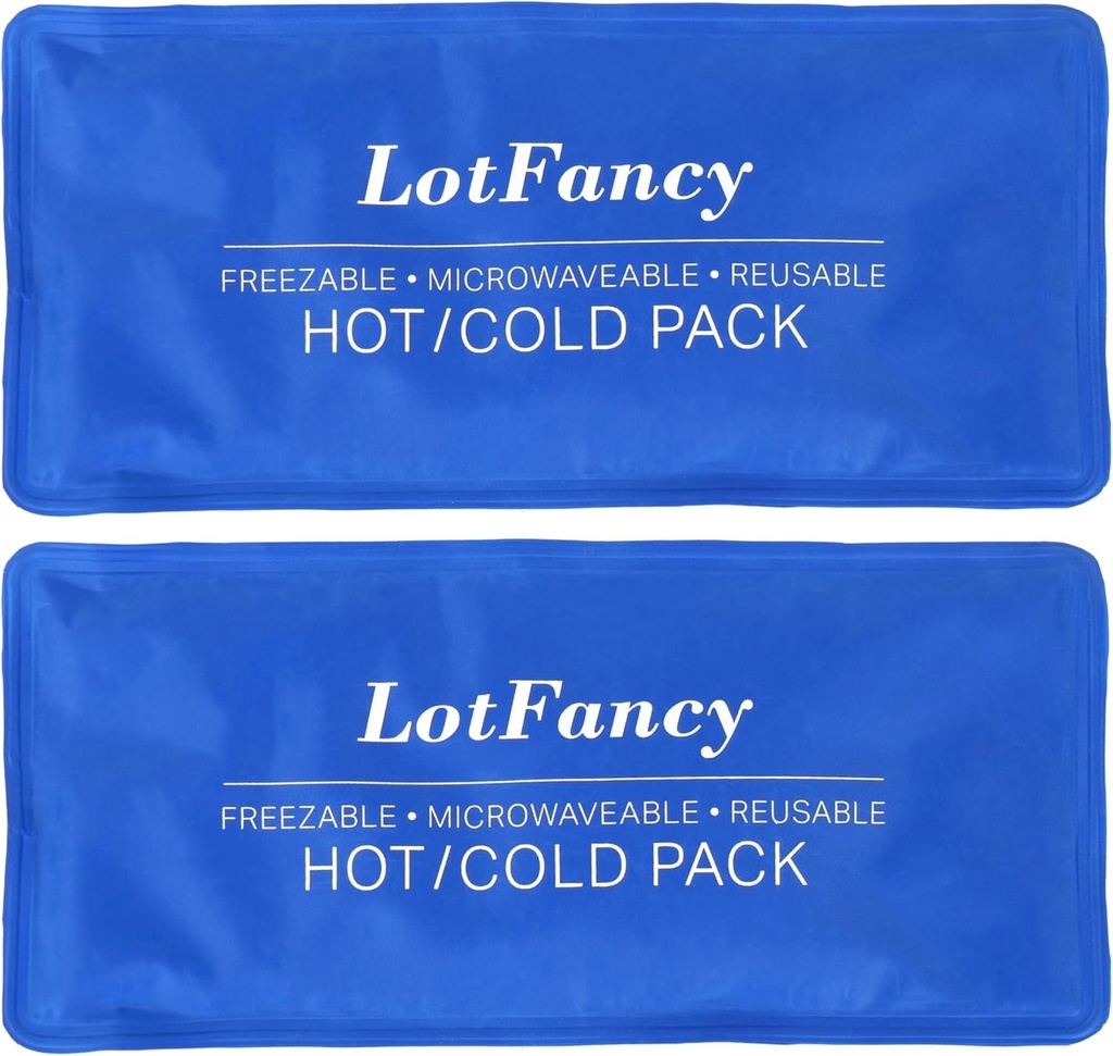 LotFancy Ice Pack for skader, pakke med 2, FSA HSA kvalifisert, Reusable Hot Cold Pack for terapi, kjøling eller oppvarming pad for førstehjelp, rygg skulder hodeføtter smertelindring, 11 x 5 tommer