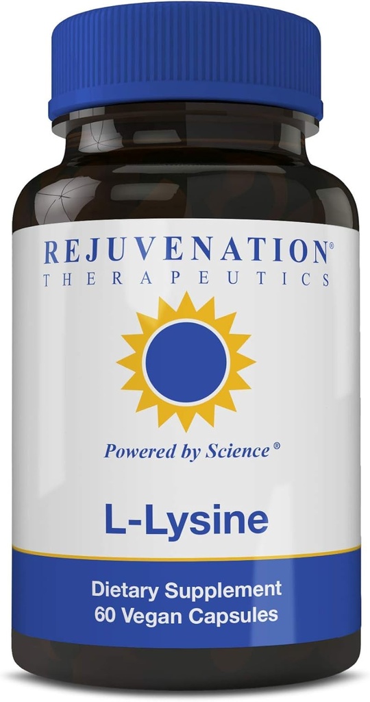 Rejuvenasjon Therapeutics - L-Lysine, støtter sunn hud (60 Vegan Capsules, 500 mg)