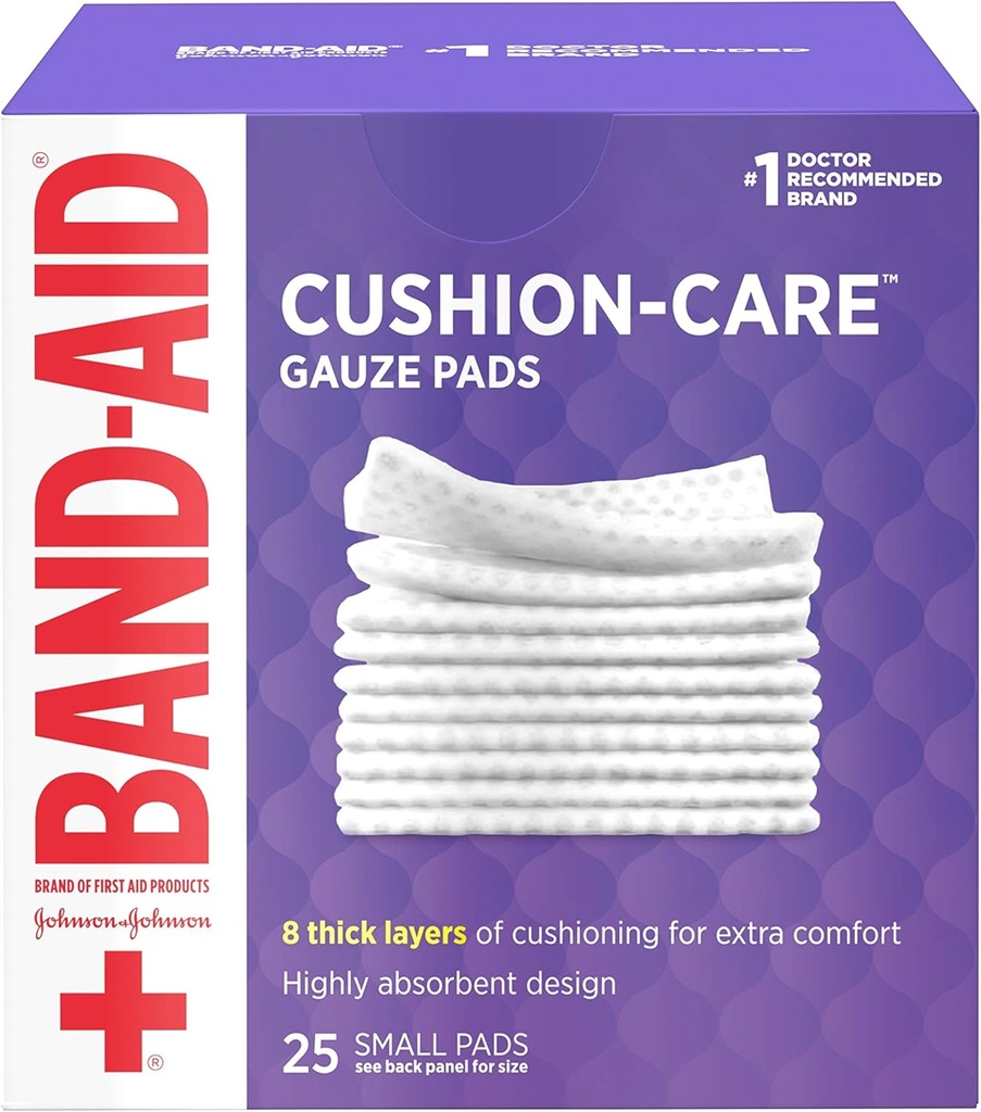 Band-Aid førstehjelp Gauze pads, 2 i x 2 i, 25 ea (pakke med 1)