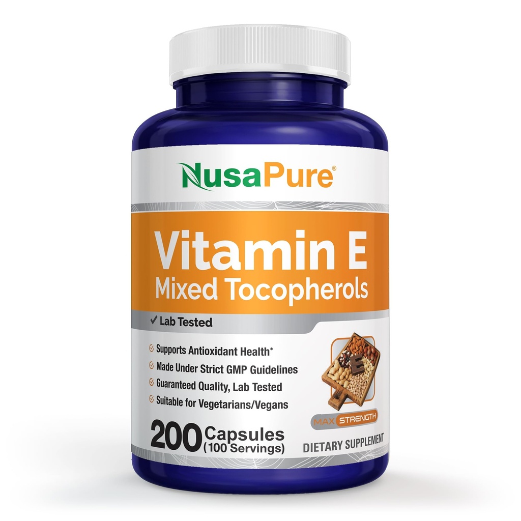 NusaPure Vitamin E 1000 IE 200 tabletter (Non-GMO, Glutenfri) - Blandede tokoferoler