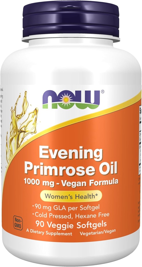 NU Mat Kosttilskudd, Aften Primrose Olje 1000 mg, Cold Pressed, Hexan gratis, Vegan formel, 90 Veg Softgels