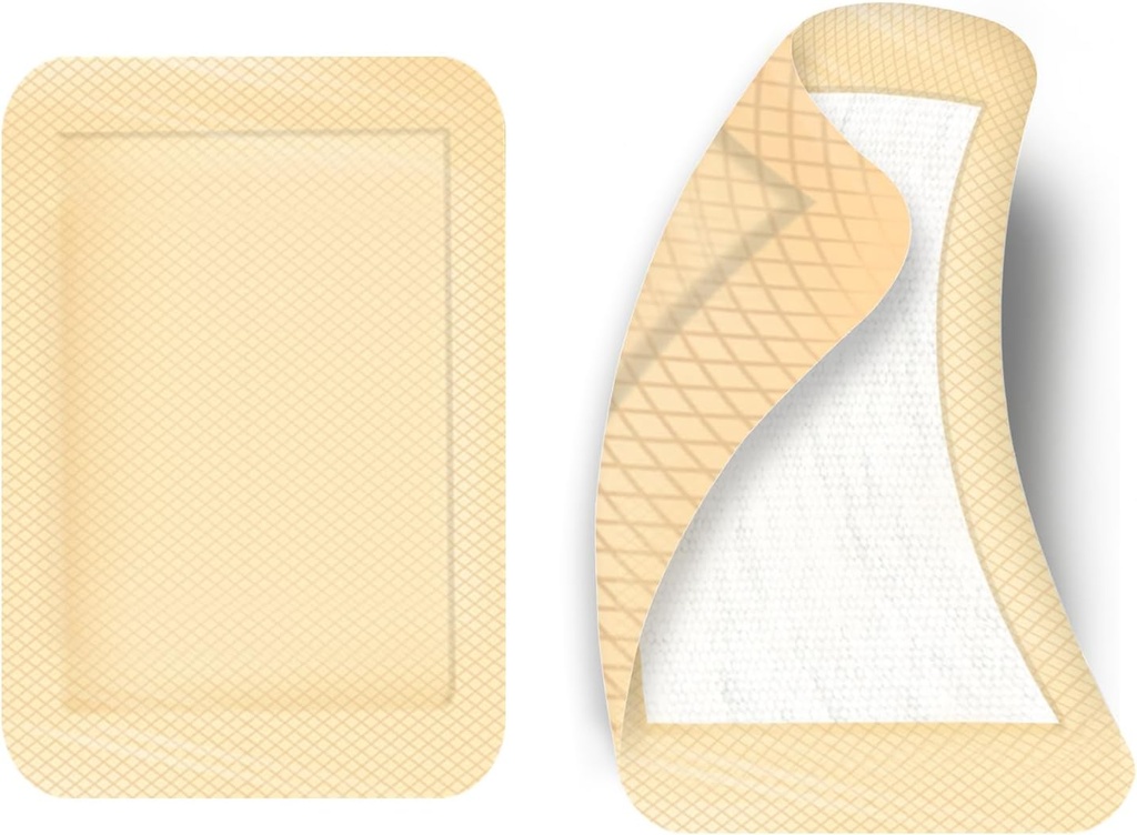 50pcs store klesmerke bandasje 4 x 3 tommer elastisk klesmerke sår bandasje store sår førstehjelp bandasjer, hudfarge