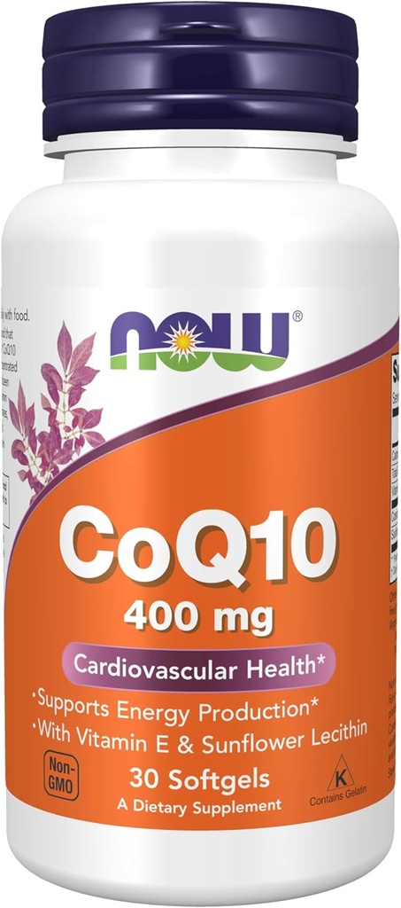 NÅ Mattilskudd, CoQ10 400 mg, Farmasøytisk klasse, All-Trans Form produsert av fermentering, 30 Softgels