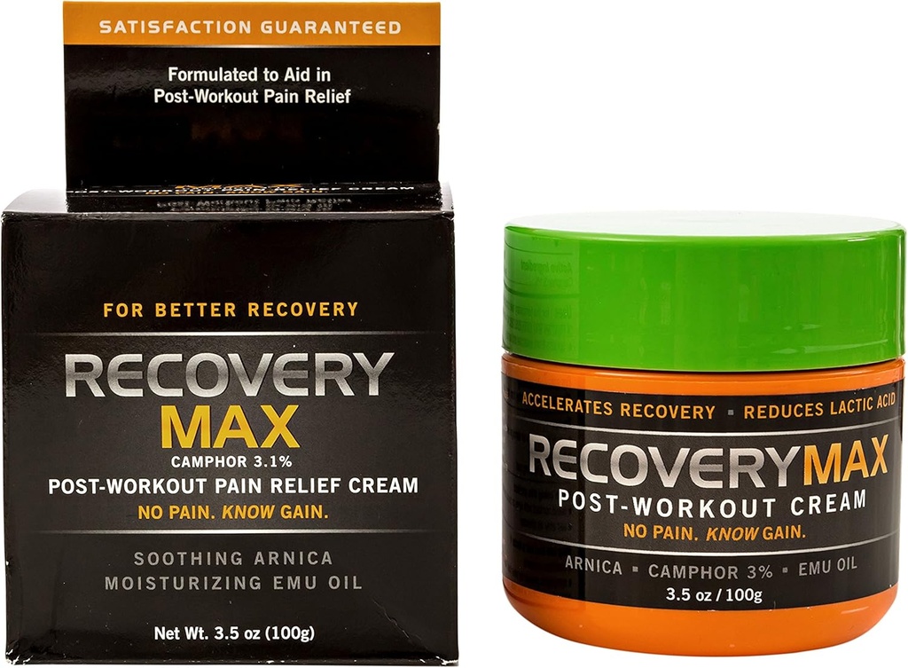 RecoveryMax – Post Trening krem – For bruk i Fitness treningsprogram for å hastighet muskelgjenvinning – Redusere muskelsorg - Tilbake til trening raskere –Recovery Supplement – 3,5 oz