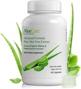 AloeCure Organic Aloe Vera Capsules, 130.000 mg Indre Aloe Leaf Equivelant per servering, Støtte Gut Helse & Digestive Comfort, Magesyre Buffer, Naturlig immunsupplement, Aloin Gratis, 60 Kapsler