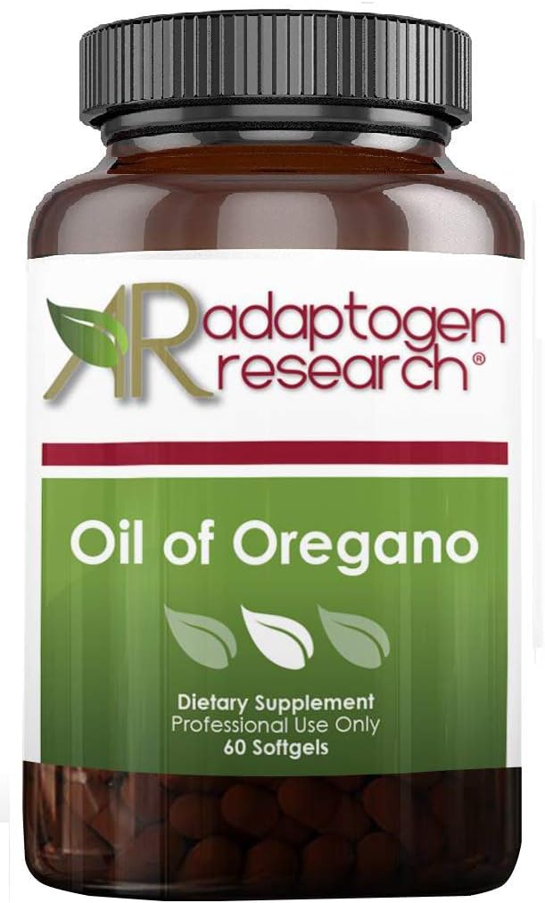 Olje av Oregano Softgels - Oregano olje Supplement med høyt konsentrert Carvacrol - støtter intestinal rensing - små piller (60 Softgels) Gull