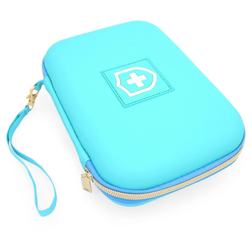 ACSEMATIX 8" Turquoise Astma Inhaler Case for reisepasser, maske og tilbehør, inkluderer sak bare