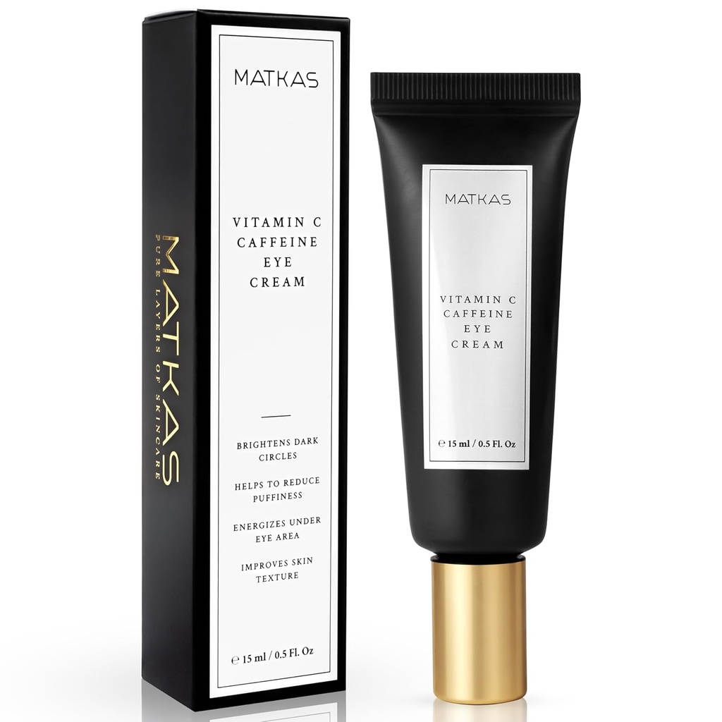 MATKAS koreansk vitamin C koffein øyekrem for mørke sirkler 0.5 fl Oz - mørke sirkler under øyebehandling, øyne krem anti elding for puffy øyne