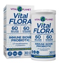 Vital Planet - Vital Flora Immune Support Probiotic, 60 milliarder CFU, 60 Diverse Strains, 7 Organic Mushroom Supplement Blend med prebiotika, Holde stabile Digestive Helse Probiotika 30 Kapsler