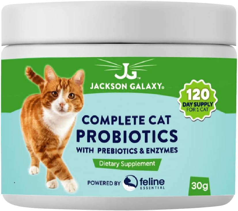 Complete Cat Probiotika med prebiotika og enzymer av Jackson Galaxy - Digestionsstøtte, immunstøtte Kosttilskudd - laget i USA