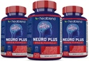 Neuro Plus Brain & Focus Formula - Brain Booster Supplement, støtter mental klarhet og fokus - forbedrer konsentrasjon og mental energi - 120 kapsler (3 pakke)