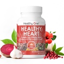 Sunn Heart - fremmer sunn kolesterol sirkulasjon & blodtrykk - Plaque - Cortisol - Arteries - LDL - HDL - CoQ10 - Hawthorne - Beet Root - hvitløk - Olive Leaf - Hibiscus - 60 greve