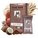 Wise Bar Adaptogen Mushroom ernæring barer med Reishi, Lions Mane & Ashwagandha, Organisk Vegan & Glutenfri Snacks for naturlig fokus, Energi og immunitet støtte, Mocha Coconut Flavor, 12 greve