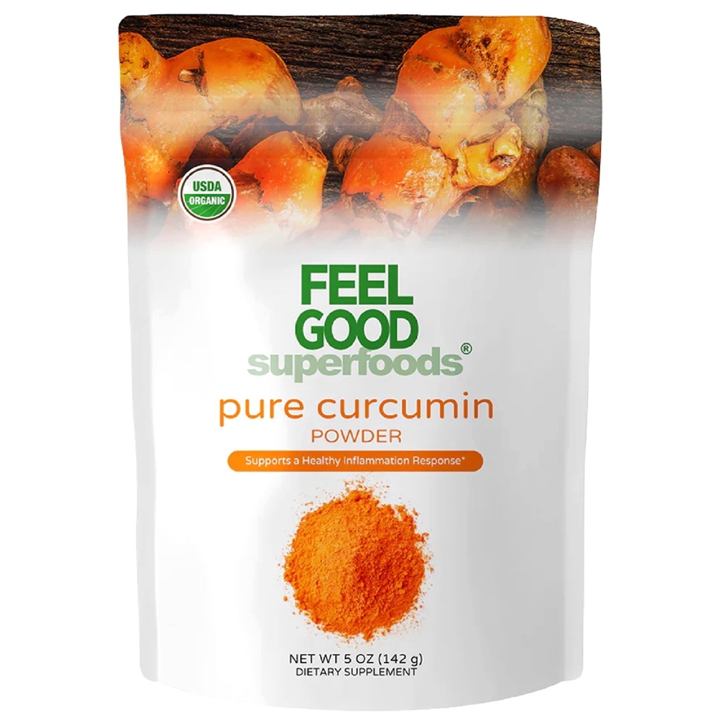 FEEL GOD Superfoods ren Curcumin pulver, organisk, ikke-GMO, Vegan fra bulk grunn turmerisk rot fra India, Curcuma Longa felles Supplement, 5 oz