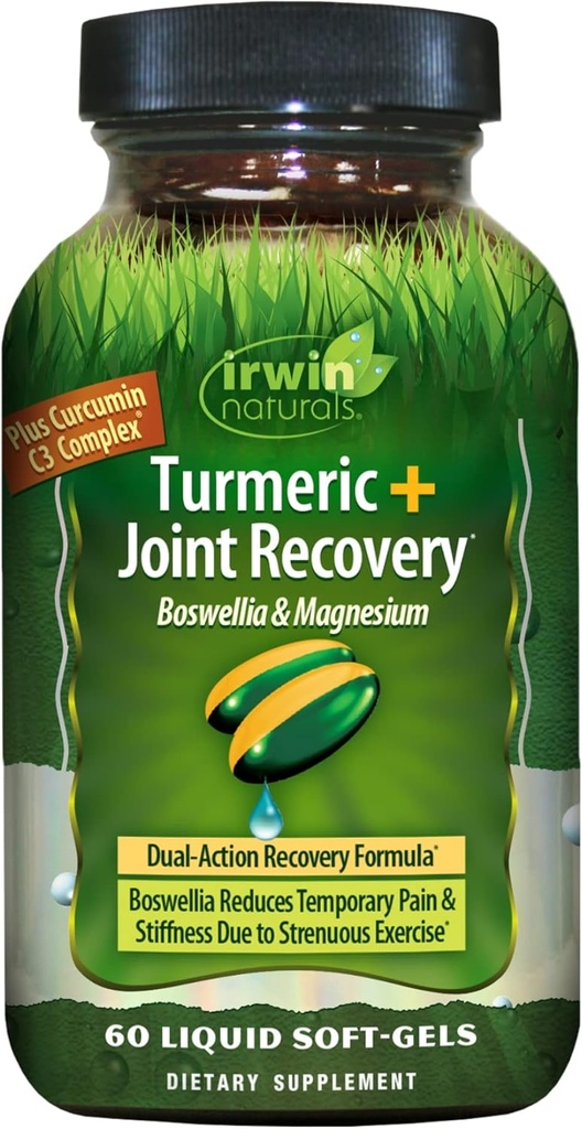 Turmerisk etter Sport av Irwin Naturals, med Boswellia & Magnesium, kraftig post-workout gjenoppretting, 60 flytende myk-Gels