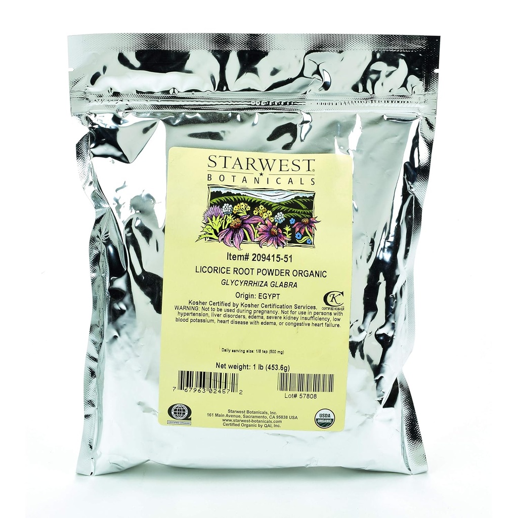 Starwest Botanicals Organic Licorice Root Powder, 1 pund