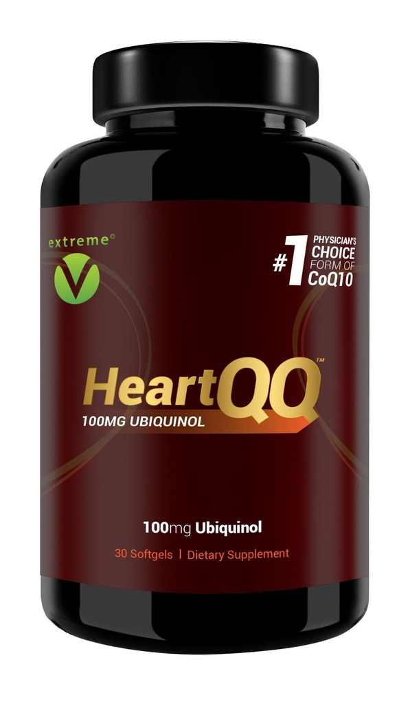 HeartQQHigh Absorpsjon Ubiquinol (QH), aktiv coQ10 300% større absorpsjon, 1 Anbefalt form av CoQ10. 100 mg Ubiquinol (vegetariske softgels)
