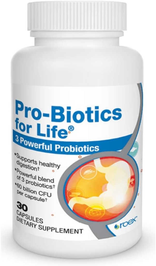 Roex Vitaminer | Probiotika for livet | Gut helse | Digestion støtte |Vegetable kapsler | 30 greve