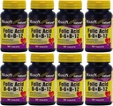Mason vitaminer Folic Acid B-6 & B12 hjerte helse formel 90 tabletter per flaske pakke med 8 Totalt 720 tabletter