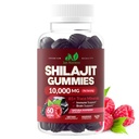 Shilajit Gummies 10 000 mg for menn og kvinner - Maksimum styrke ren Himalayan Shilajit, Glutenfri, Ikke-GMO, 100% vegetarisk - naturlig bringebær flavor - 60 Count