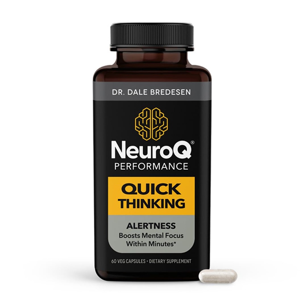 LifeSeasons NeuroQ - Quick Thinking Supplement piller - Boosts Alertness + Støtter Mental Fokus - L-Theanine Koffein L-tyrosin & Beta-Alanin (60 kapsler)