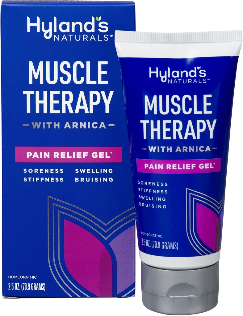 Hylands muskelterapi med Arnica smertelindring Gel, Bruise healing krem, naturlig lindring av smerte, hevelse, Bruising, Soreness og Stivhet, 2,5 Oz