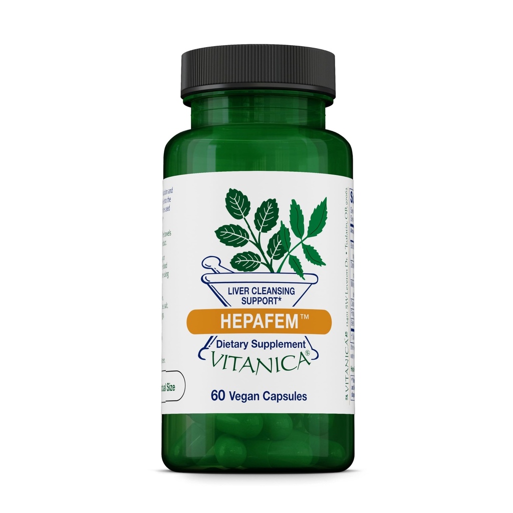 Vitanica Hepafem, Liver Cleansing Support, Vegan/Vegetarian, 60 kapsler