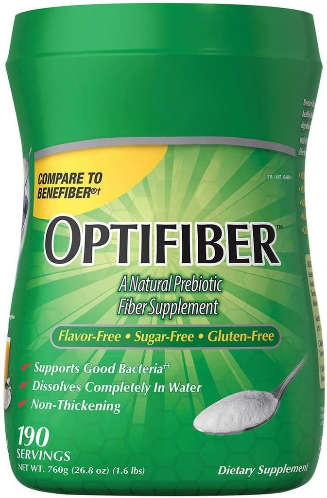 Optifibe'r pulver av Kik-Iand, Fiber Supplement, 25,6 oz (190 serveringer)